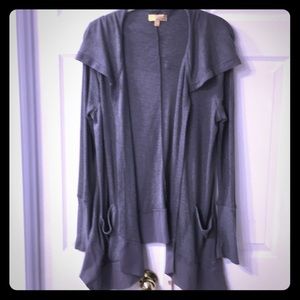 Princess Vera Wang gray hooded cardigan